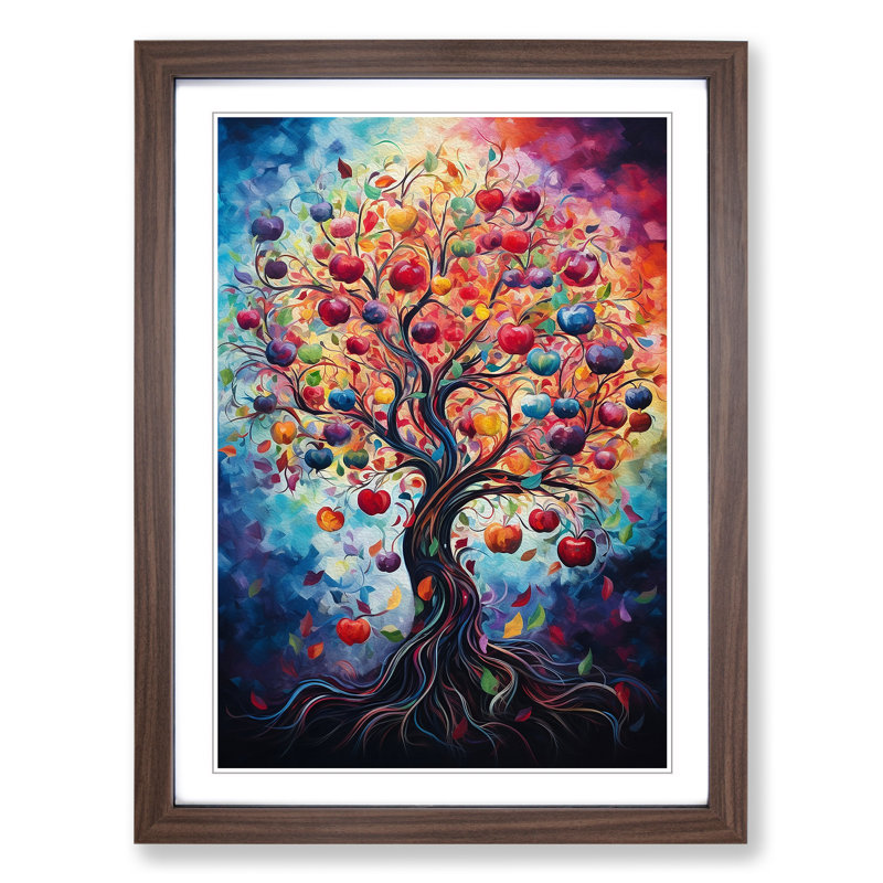 Single Picture Frame Print on Wood, Walnut Framed, 64cm H x 46cm W