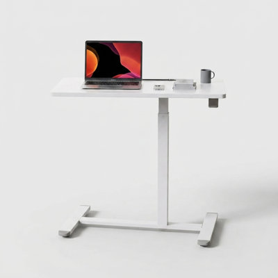 Bureau debout blanc mobile 32 po, roues cachées