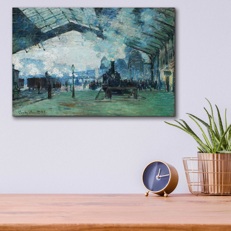 «Ariival of the Normandy Train» par Claude Monet, art mural en verre acrylique, H 12 po x l 16 po x P 0,13 po
