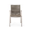 Chaise de salle à manger d'extérieur moderne en aluminium avec siège en corde (ensemble de 2), argent et taupe-1407855270