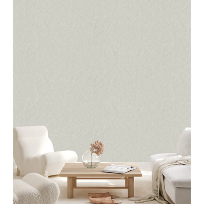 Beige Tan Cream Faux Fabric Texture Plain Dimensional Wallpaper 3D Modern Wallpaper Off White Cream Wallcovering Non-Adhesive Non-Peal & Stick  Double Roll