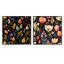 Chataignier - Ensemble de 2 collages carrés botaniques abstraits-102161896-102161900