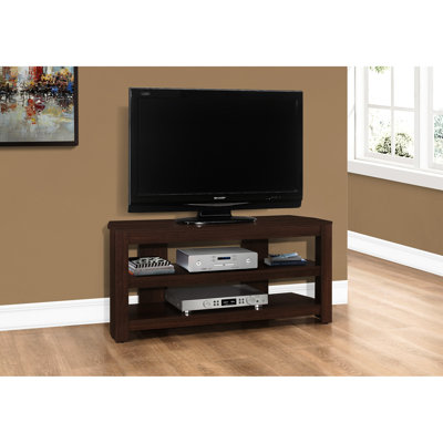 Meuble audio-vidéo élégant de 42 po avec tablettes fonctionnelles et options de rangement modernes