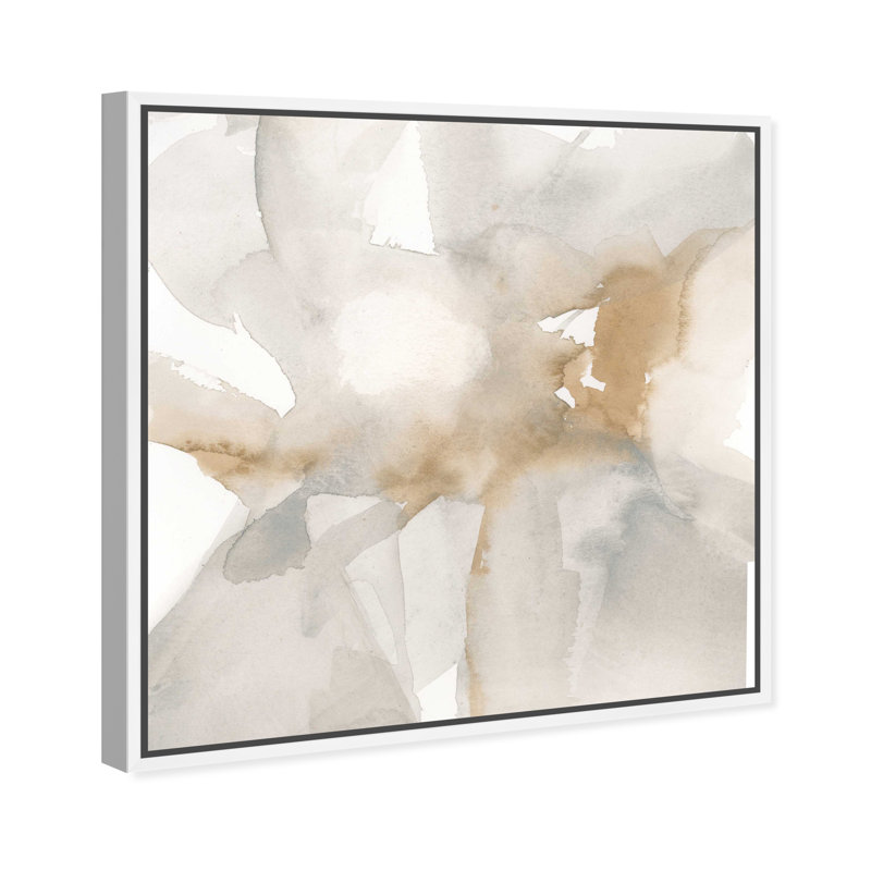 Neutral Flow II Canvas Abstract Print by Oliver Gal, Black Frame, 12 x 12, 25"H x 25"W, White Frame