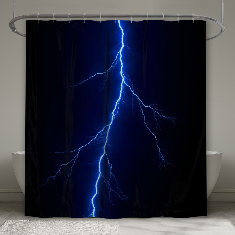 Rideaux de douche lumineux bleu vif très longs, 70in W x 93in H