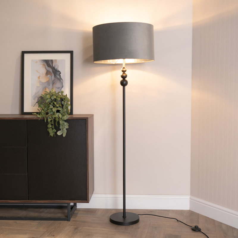 Aaiza 145cm Traditional Floor Lamp, Matte, No, Green/Gold