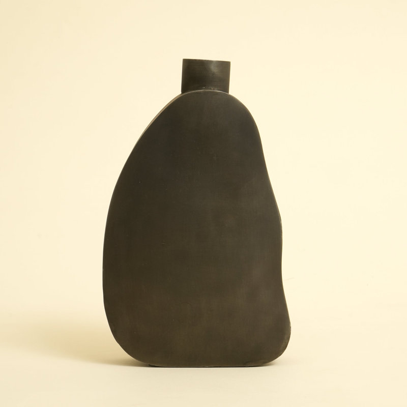 Steel Floor Vase, overall height- 28", Black