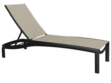 Kor Outdoor Metal Chaise Lounge, Sparkling Water, Obsidian