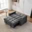 2 Seater Pull Out Sofa Bed with 3-Position Adjustable Backrest, Convertible Fabric Sofa Bed with USB & Type-C Charging, Hidden Side Table and Cup Holder