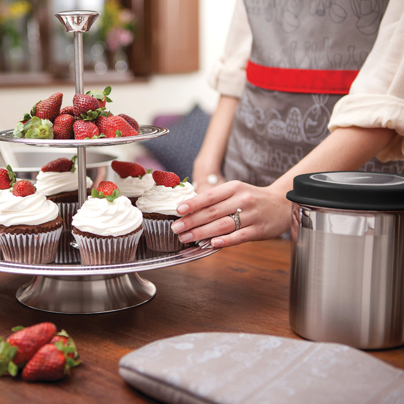 4 Piece Kitchen Canister Set, Gray