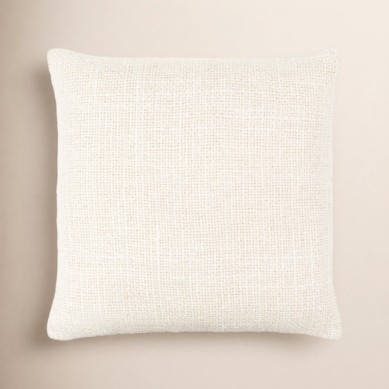 Coussin carré en mélange de lin Mansi Ronnie, 22 po x 22 po, Housse de coussin seulement - sans coussin