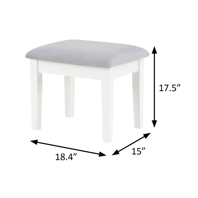 47.4" W Glam Vanity Set, White/Gray