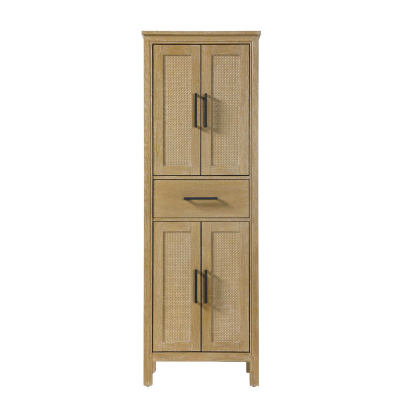 24 Inch Bath Storage Cabinet in Linen Oak, 72" H x 24" W x 72" D, Linen Oak