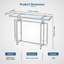Console de vestibule étroite avec plateau en verre