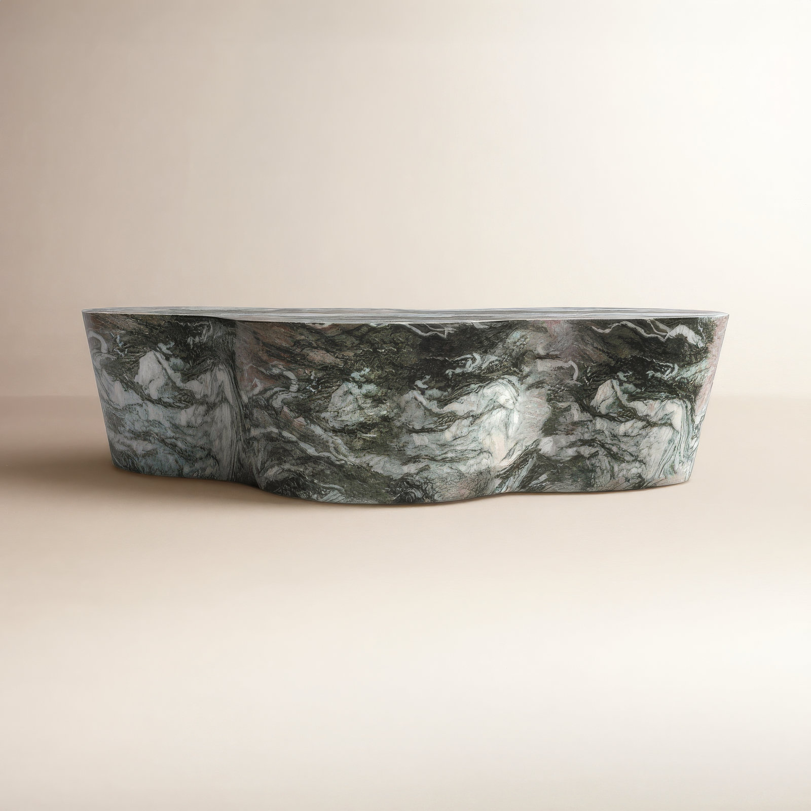 Solay 59" Coffee Table, Gray/Blush