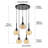5-Light Cluster Pendant Light With Hammered Amber Glass-1014804254