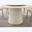 Ensemble de table de salle à manger 9 pièces, table de salle à manger avec base piédestal, 8 chaises d'appoint-1428544924