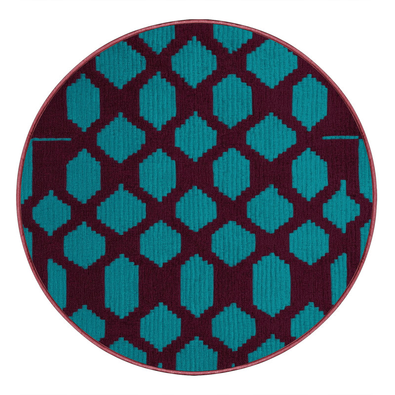 Tapis mauve lavable à la machine, Rond 3 pi