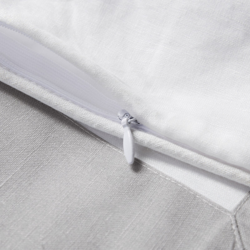 Gray Cotton Euro Sham with Border Embellishment