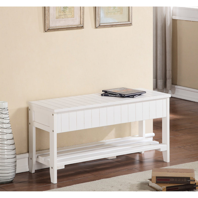 Banc à chaussures en bois massif blanc avec capacité de rangement généreuse pour - moderne et pratique