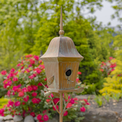 65.5" Tall Iron Birdhouse Stake "Riga"