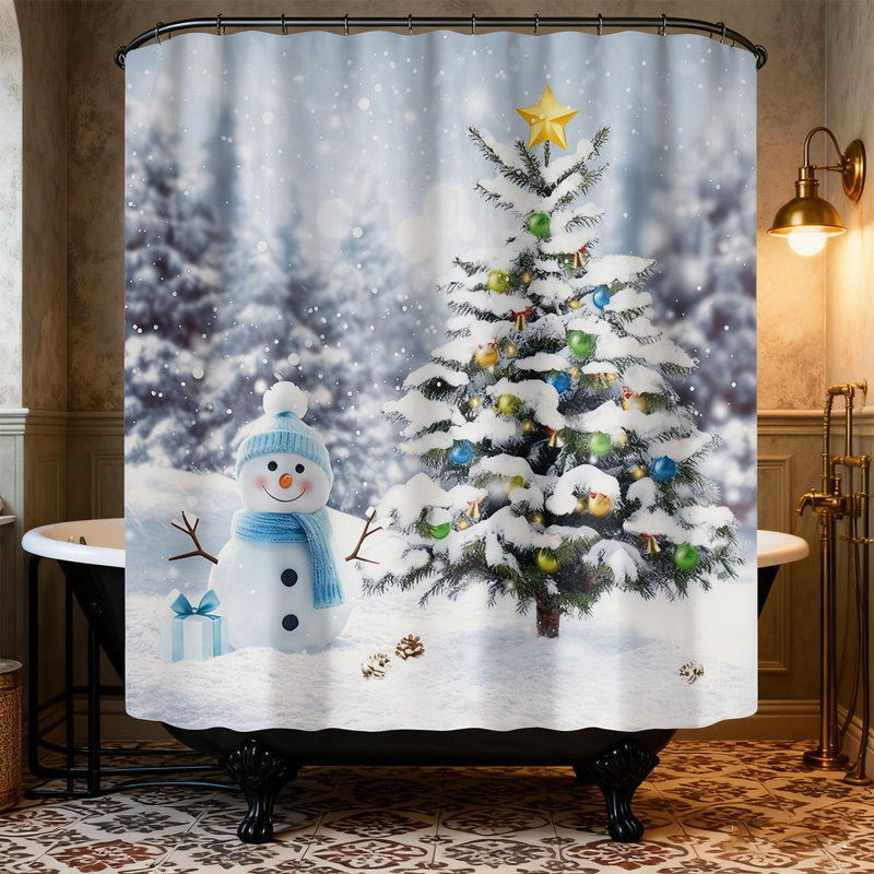 Rideau de douche Rustic Christmas