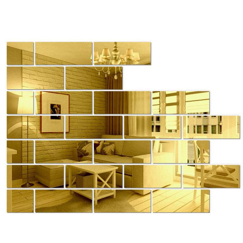 Myra Flat Wall Mirror, Gold