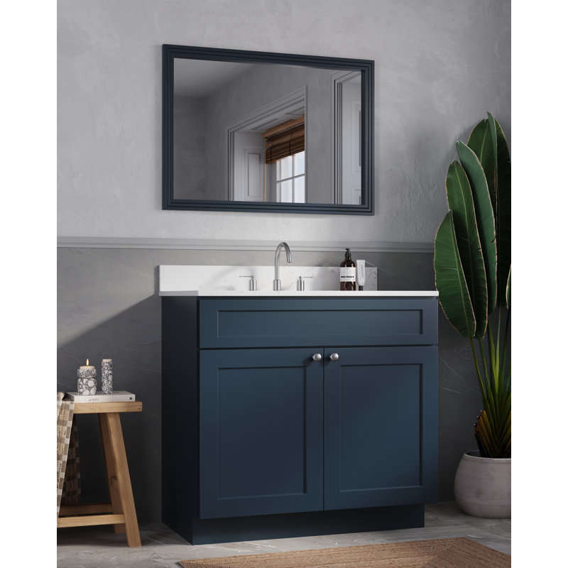 Ensemble de meuble-lavabo simple 36 po Chrisna, Bleu