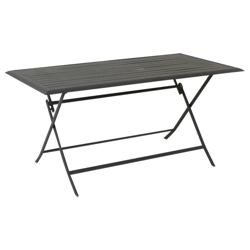Telemanus Rectangular Outdoor Bistro Table, 71cm H x 80cm W x 150cm D, Noir