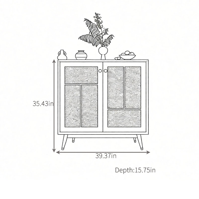 Buffet pratique haut de gamme Bodiam, H 35,43 po x l 39,37 po x P 15,75 po