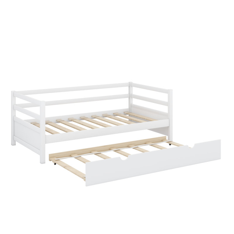 Daybed Frame with Pull-Out Trundle Set, White