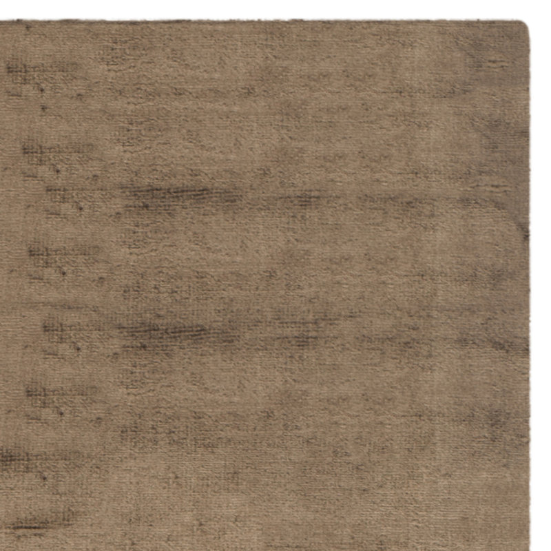 Tapis brun en viscose fait à la main Endora, Rectangle 5 pi x 8 pi