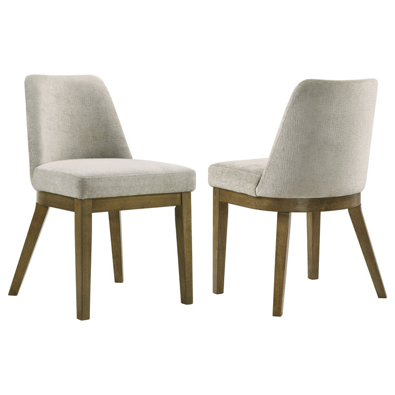 Chaise d'appoint rembourrée brun clair clair (ensemble de 2)