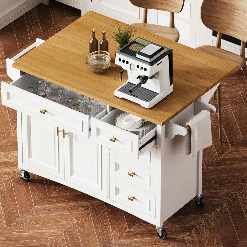 Îlot de cuisine 52 "avec abattant, Blanc