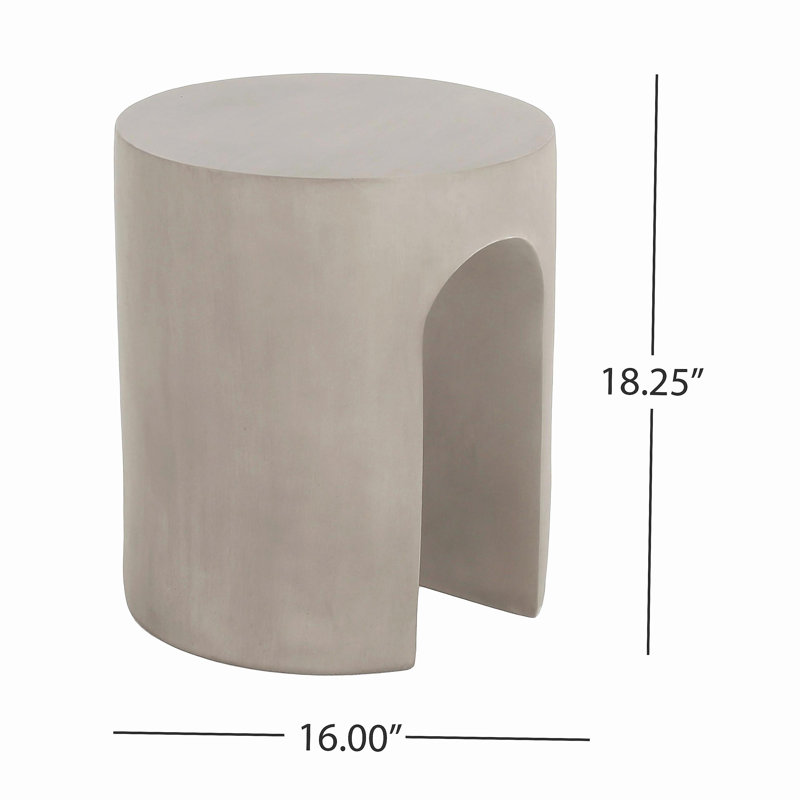 Table d'appoint d'extérieur ronde en U MGO, gris clair, Light Gray