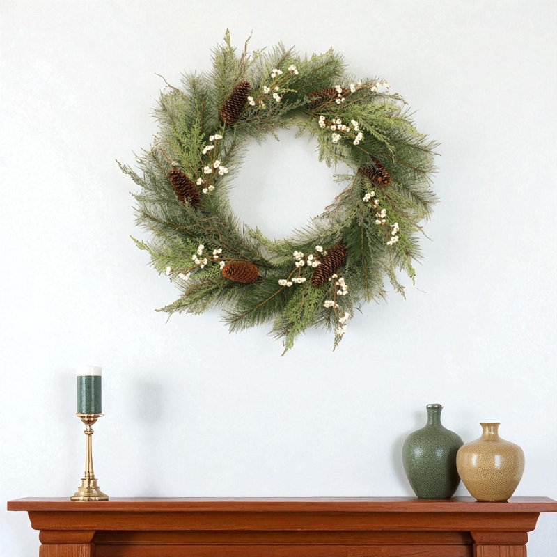 Mixed Pine and Tallow Berry Wreath 28"D