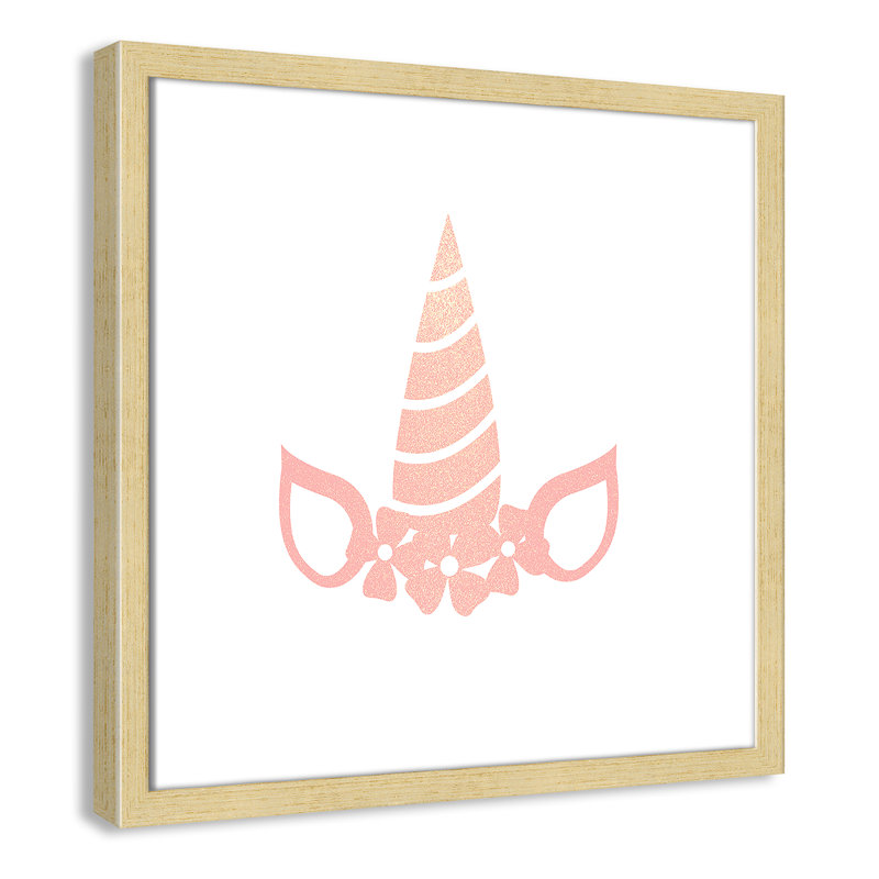 «Be the Unicorn», art encadré 3 ', H 16 po x l 16 po x P 1,18 po, Cadre-boîte brun clair