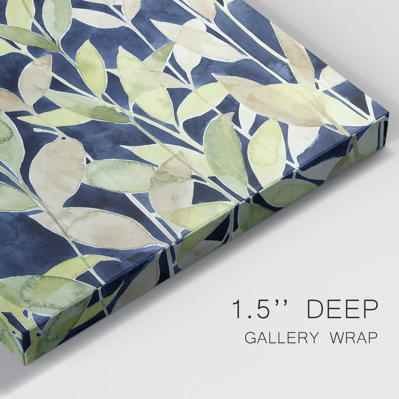 Indigo Blooming Night I, toile tendue avec châssis de qualité supérieure - prête à être accrochée