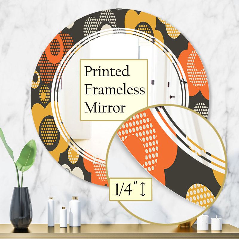 Miroir mural sans cadre à motif floral i, 31,5 po x 31,5 po