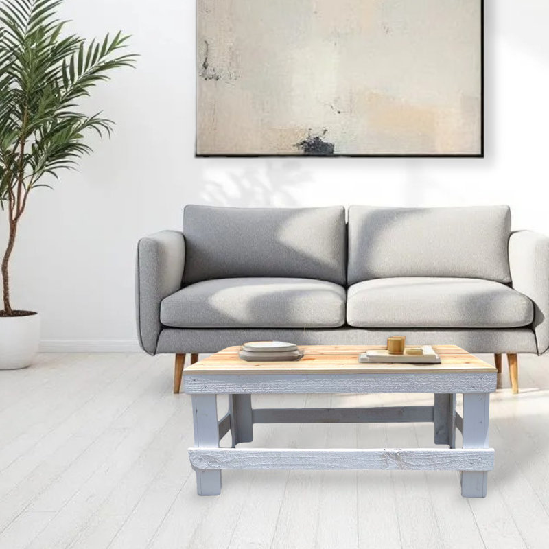 Juliana Solid Wood Coffee Table, Natural/White