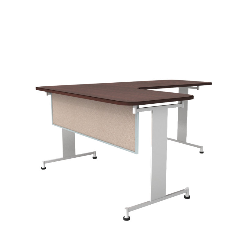 Panneau d'intimité de bureau à 1 panneau Avalos Acoustical, Naturel / naturel, Aluminium, H 18 po x l 60 po x p 0,63 po