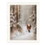 «Santa's Winter Stroll», art mural blanc encadré