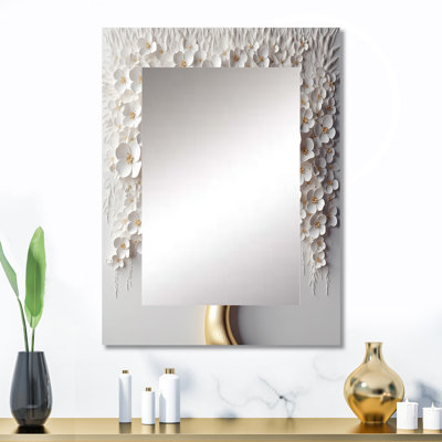 Orchidée blanche, jardin de branches, miroir mural floral
