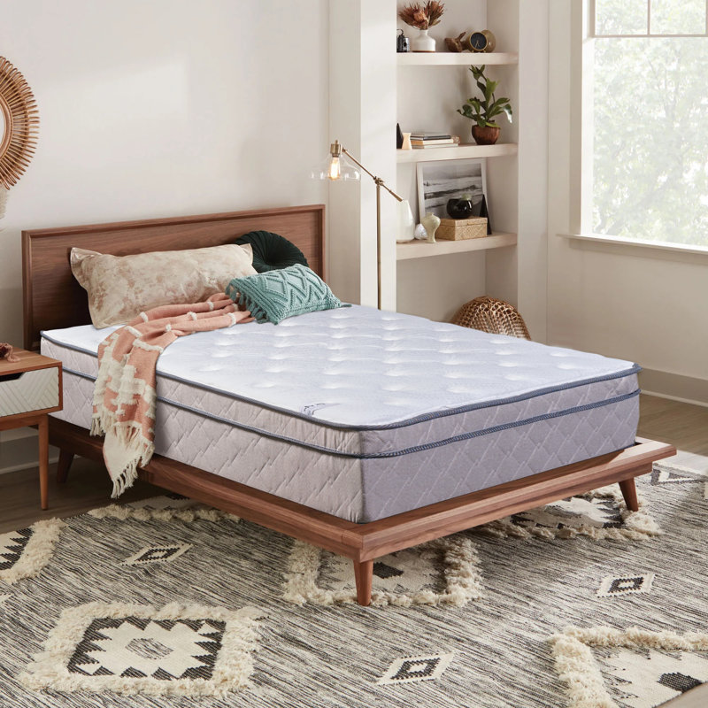 Ravenstein 12" Ultra Plush EuroTop Hybrid Mattress for Motion Isolation & Black, Queen, No Box Spring