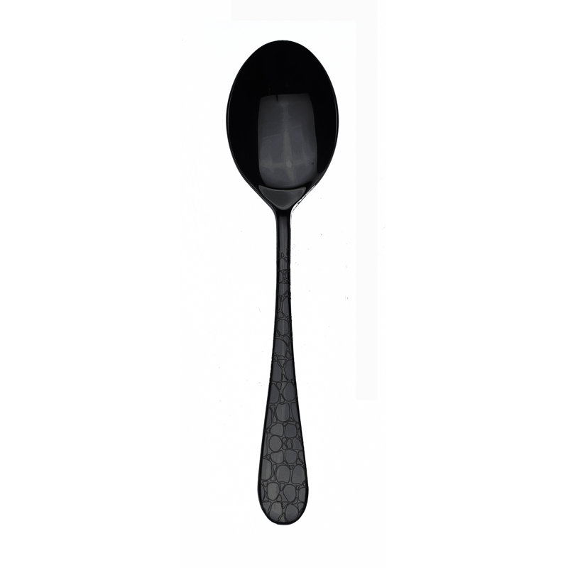 Coccodrillo Stainless Steel Dinner Spoon, Black