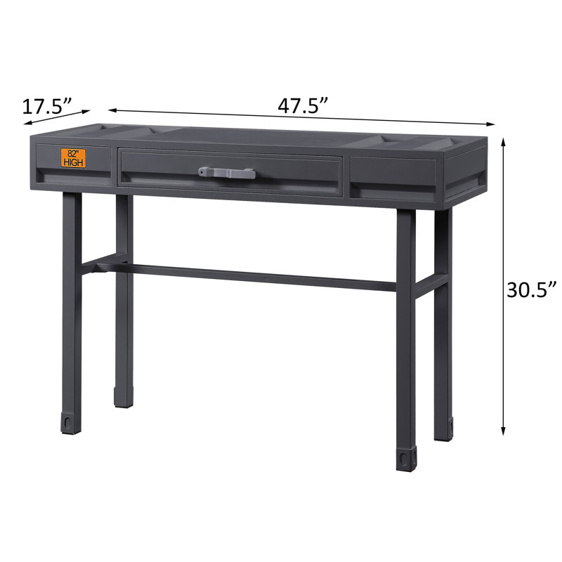 Bureau de couleur bronze industriel - avec 1 tiroir, finition de tiroir rectangulaire fiable