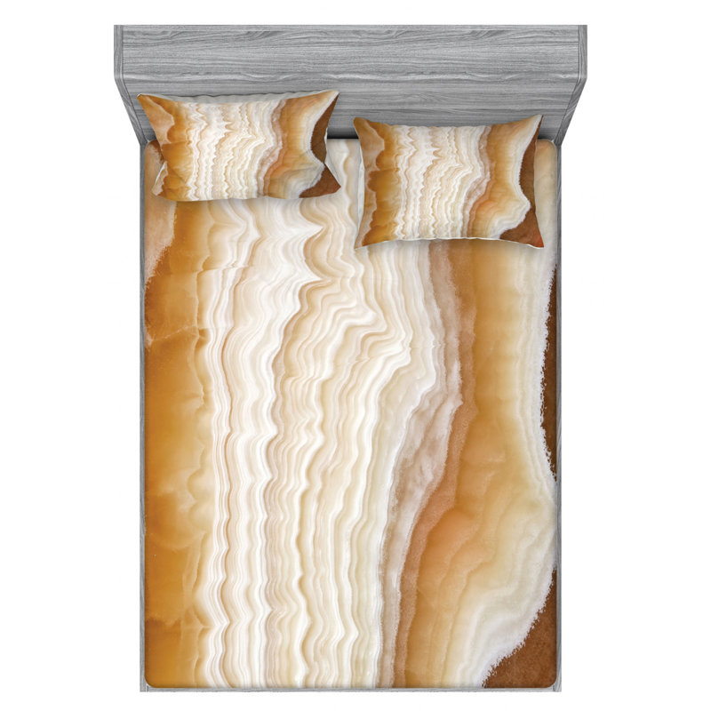 Microfiber Abstract Sheet Set, Full Sheet Set with Fitted Sheet