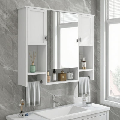 Armoire de rangement murale moderne avec barre à serviettes