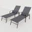 Ensemble de 2 pièces pour patio, piscine, salon, couleur grise avec coussin-1141655345
