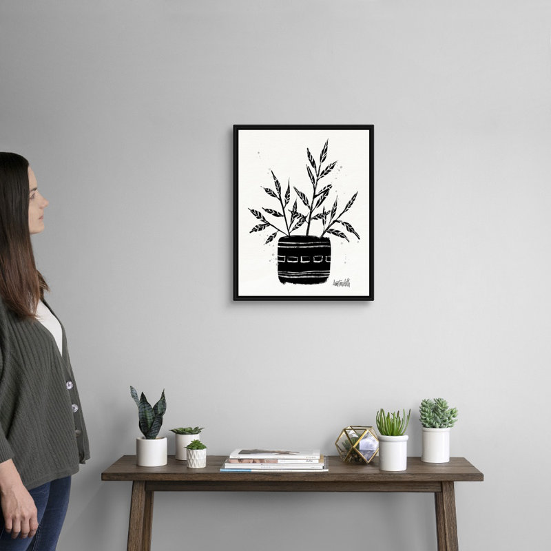 Art mural sur toile Botanical Sketches, Toile avec cadre noir, H 22 po x l 18 po